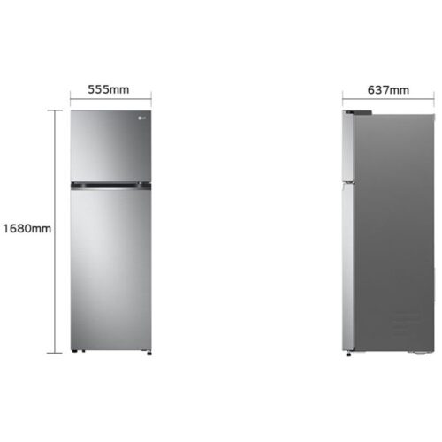 Tủ Lạnh 2 cánh Inverter 266 Lít LG GV-B262PS 5 kich thuoc tu lanh lg inverter 266 lit gv b262ps