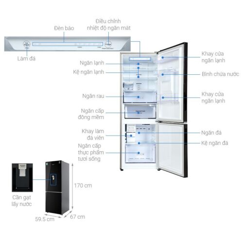 Tủ lạnh Samsung Inverter 307 lít RB30N4190BU/SV 5 kich thuoc tu lanh samsung inverter 307 lit rb30n4190bu sv