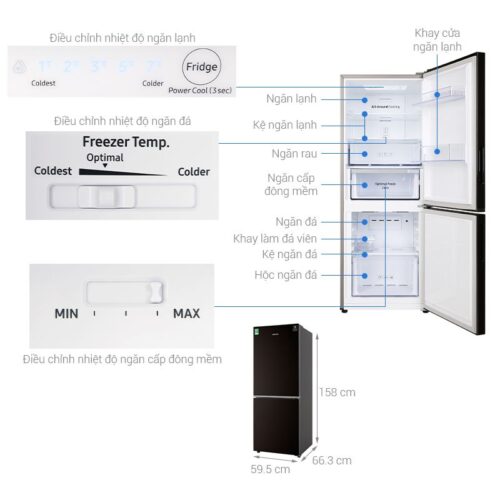 Tủ lạnh Samsung Inverter 280 lít RB27N4010BY/SV 5 kich thuoc tu lanh samsung rb27n4010by sv