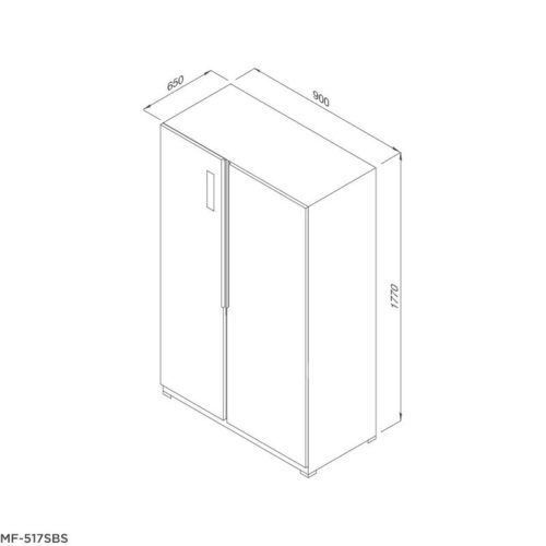 Tủ lạnh Side by Side Malloca MF-517SBS 4 kich thuoc tu lanh side by side malloca mf 517sbs