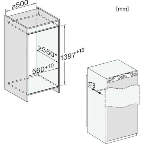 Tủ mát Miele K 7444 D 206L 3 kich thuoc tu mat miele k 7444 d 206l