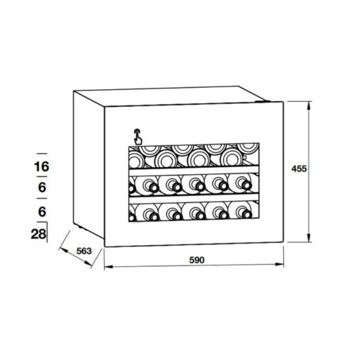 Tủ rượu Hafele HW-C62BB 533.17.001 lắp âm 3 kich thuoc tu ruou hafele hw c62bb 533.17.001 lap am