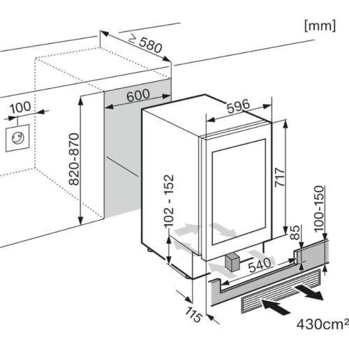 Tủ rượu Miele KWT 6322 5 kich thuoc tu ruou miele kwt 6322