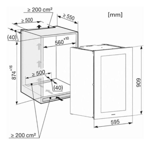 Tủ rượu Miele KWT 6422 iG OBSW 4 kich thuoc tu ruou miele kwt 6422 ig obsw