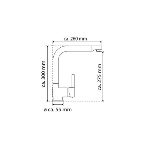 Vòi rửa bát Wasserwerk WK 4 Stainless steel look 700405 2 kich thuoc voi rua bat wasserwerk wk 4 stainless steel look 700405
