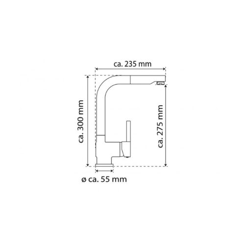 Vòi rửa bát Wasserwerk WK 4 Stainless steel look 700415 5 kich thuoc voi rua bat wasserwerk wk 4 stainless steel look 700415