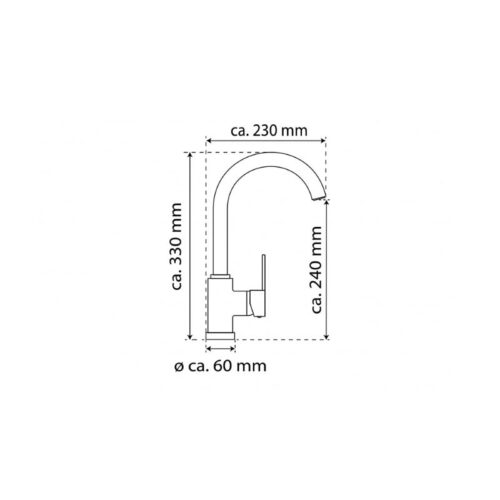 Vòi rửa bát Wasserwerk WK 5 Stainless steel look 700505 5 kich thuoc voi rua bat wasserwerk wk 5 stainless steel look 700505