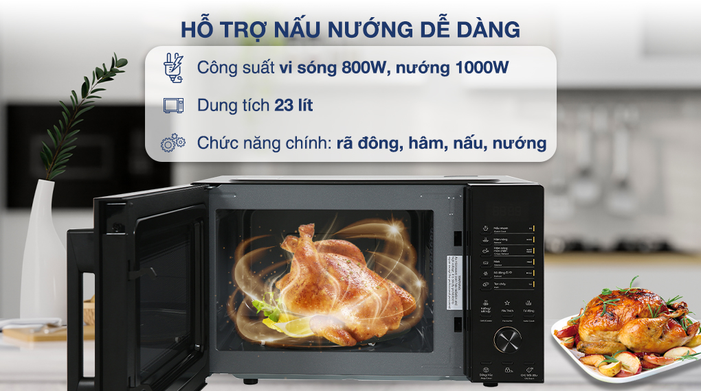 Lò vi sóng mini có nướng đối lưu 23L Electrolux EMG23D22B 6 Lò vi sóng mini có nướng đối lưu 23L