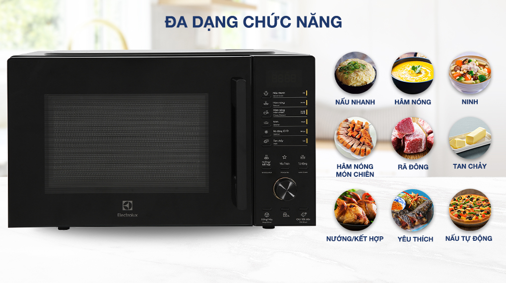 Lò vi sóng mini có nướng đối lưu 23L Electrolux EMG23D22B 8 Đa dạng chức năng nấu