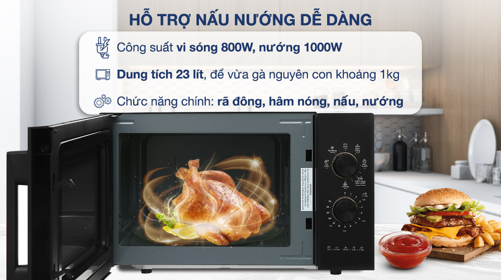 Lò vi sóng mini có nướng đối lưu 23L Electrolux EMG23K22B 6 Lò vi sóng mini có nướng đối lưu 23L EMG23K22B