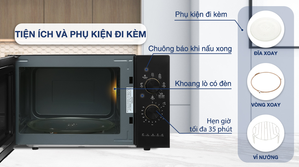 Lò vi sóng mini có nướng đối lưu 23L Electrolux EMG23K22B 8 Trang bị nhiều tiện ích và phụ kiện khác