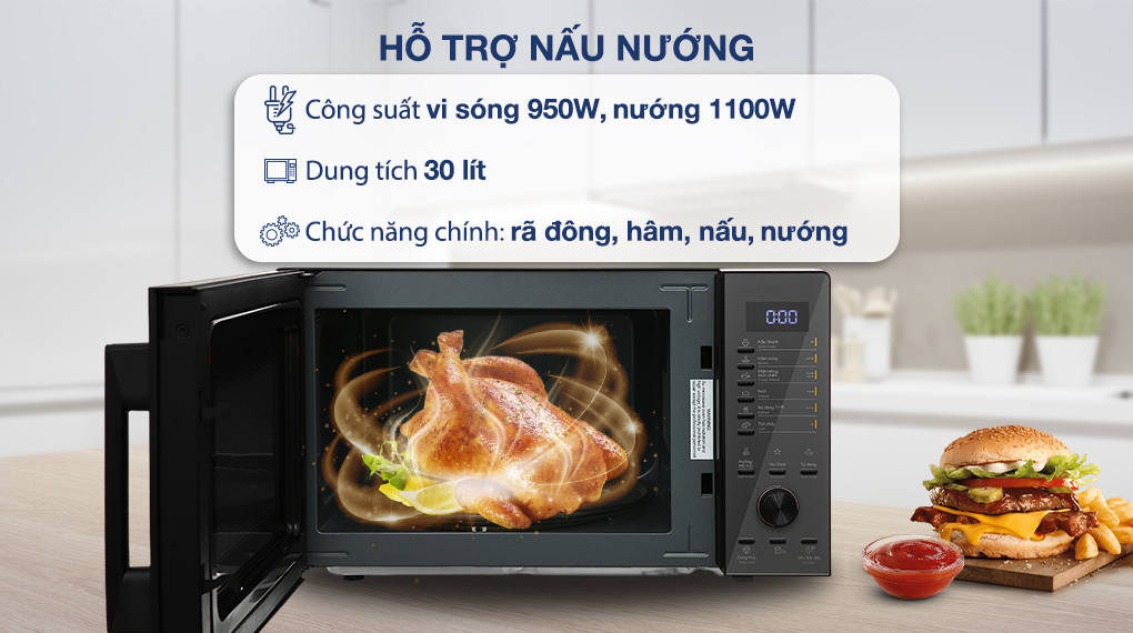Lò vi sóng mini có nướng đối lưu 30L Electrolux EMG30D22BM 5 Lò vi sóng mini có nướng đối lưu 30L