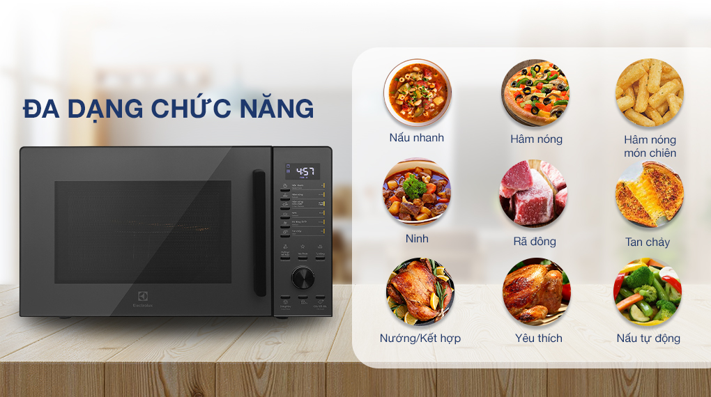 Lò vi sóng mini có nướng đối lưu 30L Electrolux EMG30D22BM 7 Đa dạng chức năng nấu
