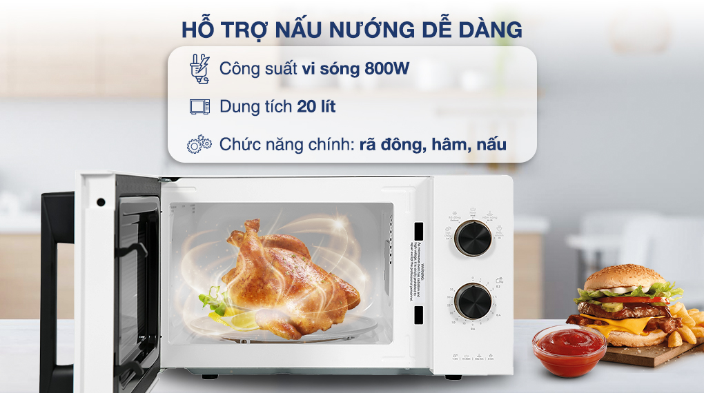 Lò vi sóng mini 20L Electrolux EMM20K22W 7 Lò vi sóng mini 20L EMM20K22W