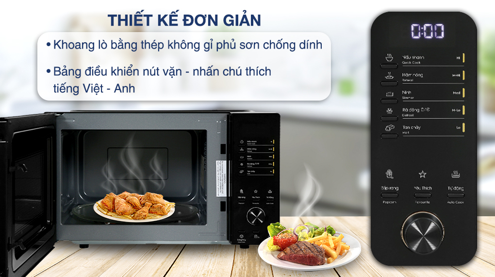 Lò vi sóng mini 23L Electrolux EMM23D22B 7 Thiết kế lò đơn giản, an toàn