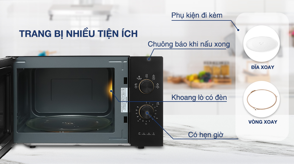Lò vi sóng mini 23L Electrolux EMM23K22B 8 Trang bị nhiều tiện ích và phụ kiện khác