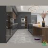 Mẫu tủ bếp nhựa cánh Melamine TBNM01 - Tủ bếp chữ L, hiện đại 1 Mẫu tủ bếp nhựa cánh Melamine TBNM01 - Tủ bếp chữ L, hiện đại