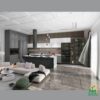 Mẫu tủ bếp nhựa cánh Melamine TBNM05 - Tủ bếp chữ L, hiện đại 1 Mẫu tủ bếp nhựa cánh Melamine TBNM05 - Tủ bếp chữ L, hiện đại
