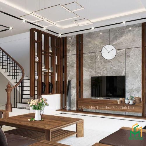 Thiết Kế Phòng Khách 9 phòng khách gỗ công nghiệp