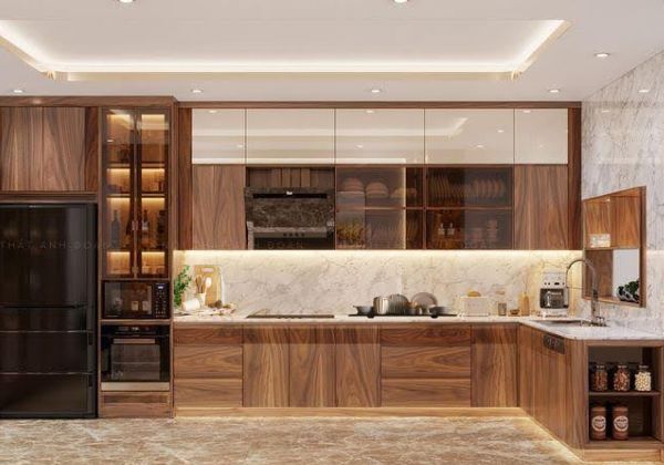 Tủ bếp gỗ Óc Chó tại HCM