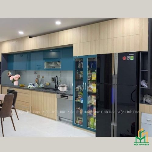 Tủ bếp gỗ An Cường AC26 - Tủ bếp chữ I, hiện đại