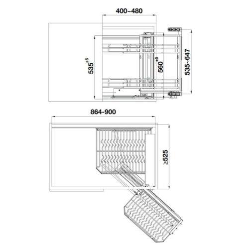Giá góc liên hoàn Inox 304 mở phải Hafele 548.21.022 4 Kich gia goc lien hoan inox304 mo phai hafele kason 548 21 022