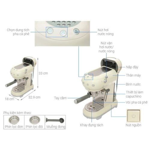Máy pha cà phê Hafele Smeg ECF01CREU 535.43.655 4 chi tiet may pha ca phe hafele smeg ecf01creu 535 43 655