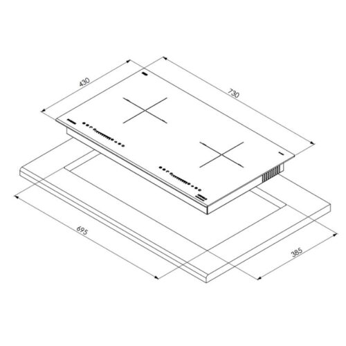 Bếp từ đôi Hafele HC-I7325B 533.09.979 lắp âm 4 kich thuoc bep tu doi hafele hc i7325b 533.09.979 lap am