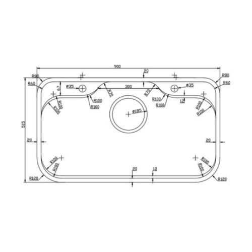 Chậu rửa bát Konox TARI 9051SM 4 Kích thước chậu rửa bát Konox TARI 9051SM