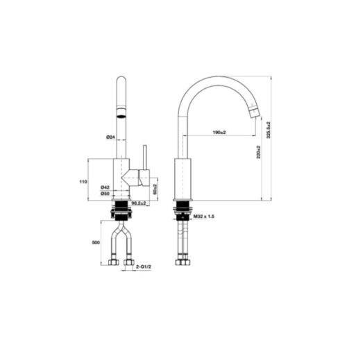 Vòi rửa bát nóng lạnh Hafele HT25-SH1F220 570.85.047 Đen mờ 3 kich thuoc voi rua bat nong lanh hafele ht25 sh1f220 570.85.047 den mo