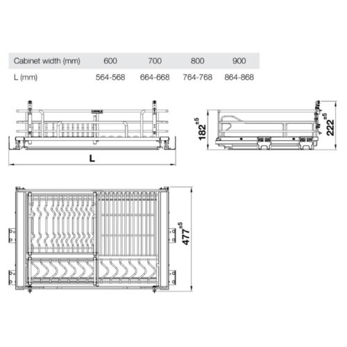 Giá bát đĩa Inox 304 Hafele Kason 549.04.047 900mm 4 kich thuoc gia bat dia inox 304 hafele kason 549 04 047 900mm