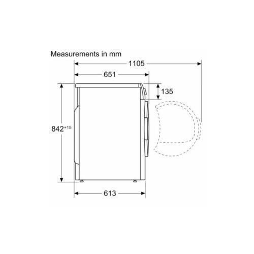 Máy sấy quần áo Bosch WQB245B0SG 5 23597 kich co may say quan ao bosch wqb245b0sg