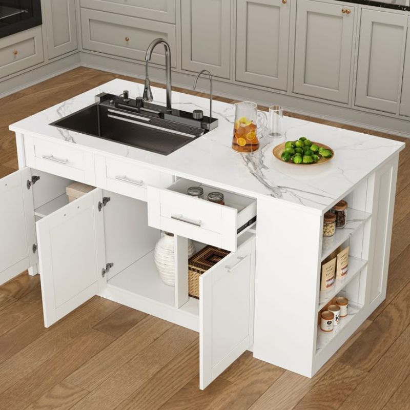 Tủ bếp rời - Top 10 mẫu được yêu thích, thịnh hành nhất 2025 21 Bếp rời gồm bồn rửa và các ngăn chứa đồ thoải mái