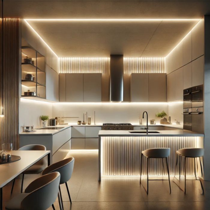 Tủ bếp thông minh: Top mẫu thiết kế HOT – Báo giá tốt 2025 8 Hệ thống chiếu sáng tự động tại các căn bếp hiện đại giúp tăng hiệu ứng thị giác
