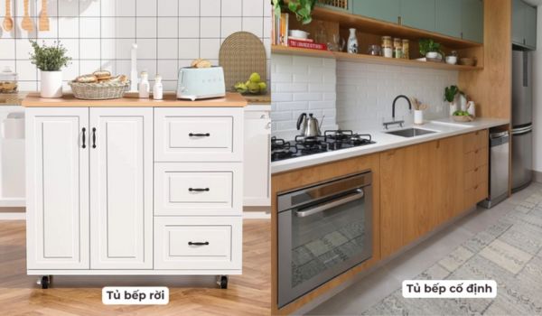 Tủ bếp rời - Top 10 mẫu được yêu thích, thịnh hành nhất 2025 4 So sánh tủ bếp rời và tủ bếp cố định