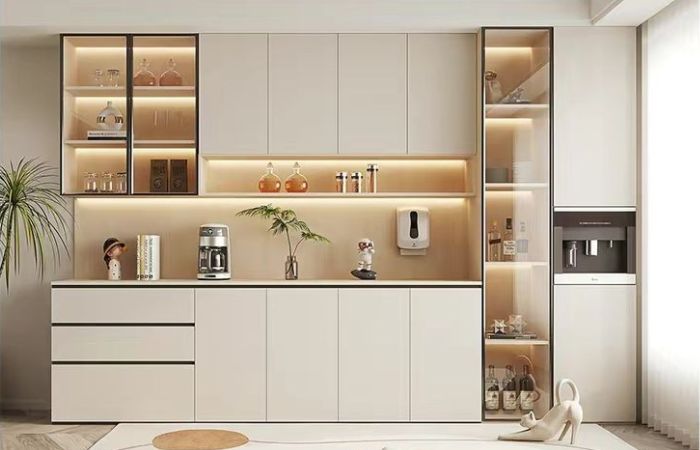 Tủ bếp thông minh: Top mẫu thiết kế HOT – Báo giá tốt 2025 9 Tận dụng lưu trữ ở tủ dọc trong không gian bếp thông minh