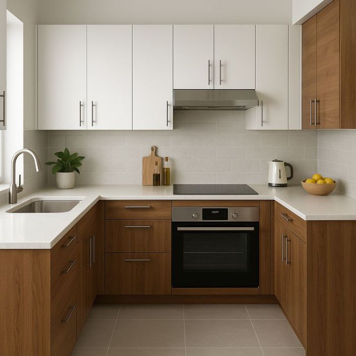 Phân loại tủ bếp treo tường: Kích thước chuẩn, chất liệu bền 3 Tủ bếp treo tường cánh tủ mở ngang phổ biến trong các gian bếp có diện tích vừa và nhỏ