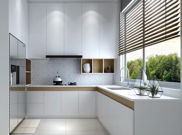 Tủ bếp chữ L có cửa sổ - Tối ưu ánh sáng, thoáng khí cho nhà ở 6 Tủ bếp chữ L có cửa sổ lớn