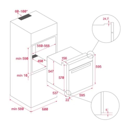 Lò nướng Teka NEO HSB 6150 FBK 111010094 4 kich thuoc lo nuong teka neo hsb 6150 fbk 111010094
