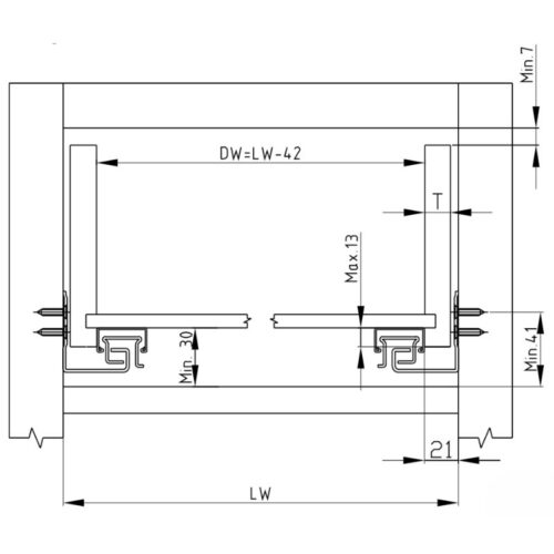 Ray âm giảm chấn nhấn mở EPC Evo 450mm Hafele 433.32.154 2 kich thuoc ray am giam chan nhan mo epc evo 450mm hafele 433.32.154