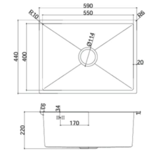 Chậu rửa bát Teka BEX LINEA 55.40 115010019 3 kich thuoc chau rua bat teka bex linea 55 40 115010019
