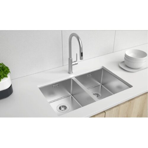 Chậu rửa bát inox 2 hố Hafele 567.24.427 4 hinh anh chau rua bat inox 2 ho hafele 567 24 427