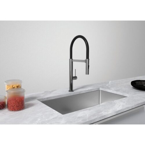 Vòi rửa bát Hafele HT24-SH1F527-TITAN 570.85.451 có dây rút 3 hinh anh voi rua bat hafele ht24 sh1f527 titan 570 85 451 co day rut