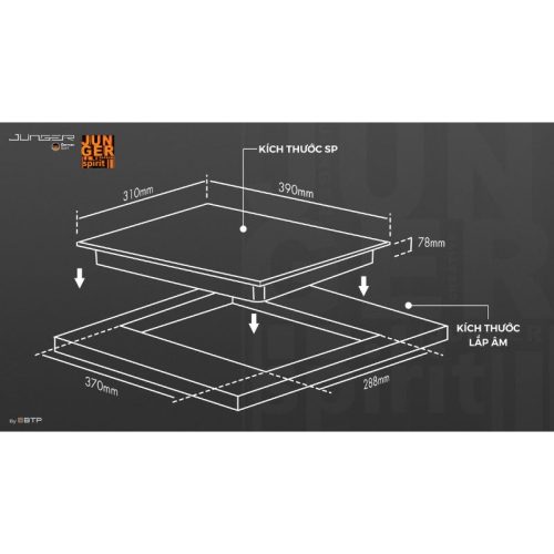Bếp hồng ngoại đơn Junger IS-19 di động 3 kich thuoc bep hong ngoai don junger is 19 di dong