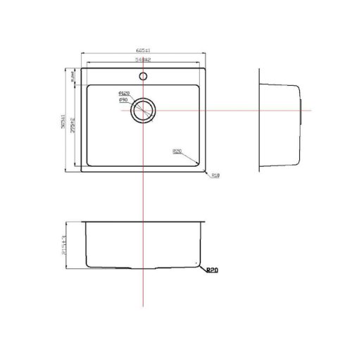 Chậu rửa bát Konox Neron 600T 4 kich thuoc chau rua bat konox neron 600t