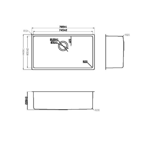 Chậu rửa bát Konox STELO 780U 4 kich thuoc chau rua bat konox stelo 780u