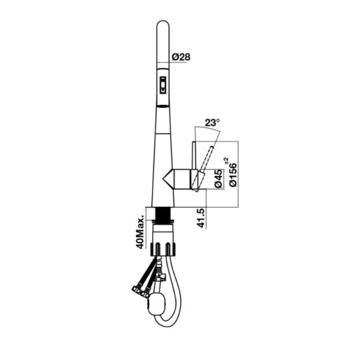 Vòi rửa bát Hafele HT24-SH1P417-BR 570.85.041 có dây rút 4 kich thuoc mat sau voi rua bat nong lanh hafele ht24 sh1p417 br 570 85 041 co day rut