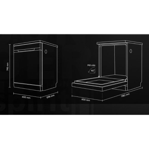 Máy rửa bát độc lập Junger DWJ-140 5 kich thuoc may rua bat doc lap junger dwj 140