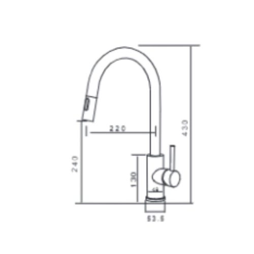 Vòi rửa chén nóng lạnh GrandX GXF05 2 kich thuoc voi rua chen nong lanh grandx gxf05