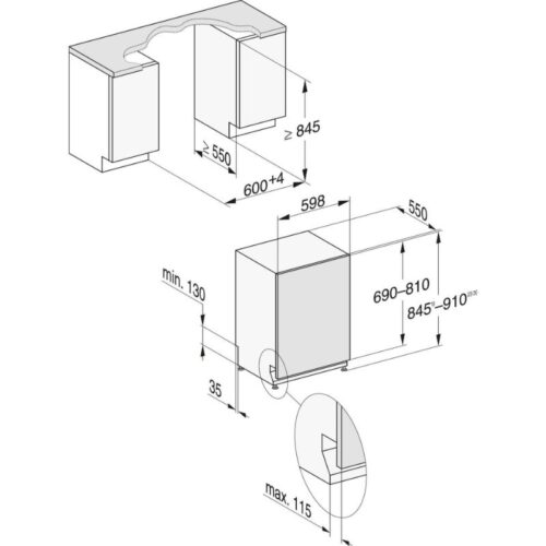 Máy rửa chén âm tủ toàn phần Miele G 7797 SCVi XXL AD 125 Gala Ed 5 kkich thuoc may rua chen am tu toan phan miele g 7797 scvi xxl ad 125 gala ed